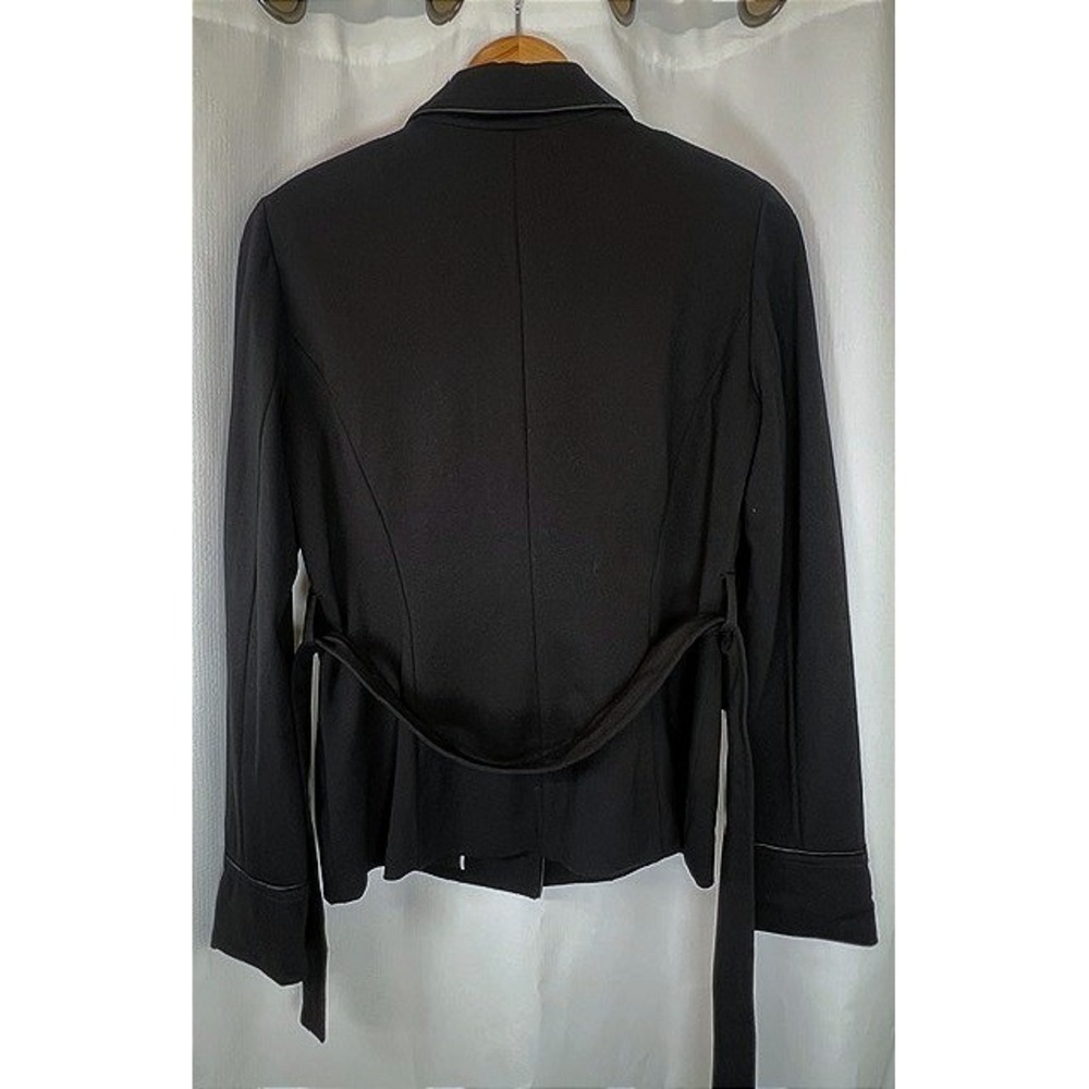 White House Black Market Classic Black Tailored Belted Safari Field Blazer 8 - Picture 6 of 16
